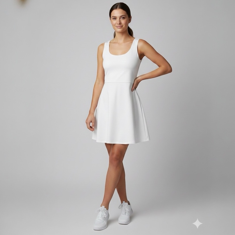 Antonio Melani Courtside Tennis Active Dress - White - Size Large NWT